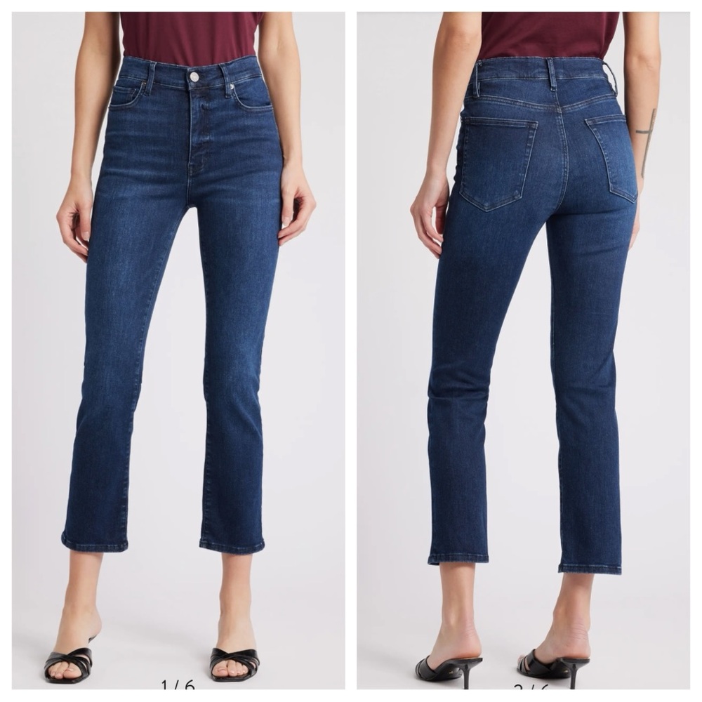 NEW Frame Le High Straight Ankle Dark Blue Dante Wash Jeans size 25